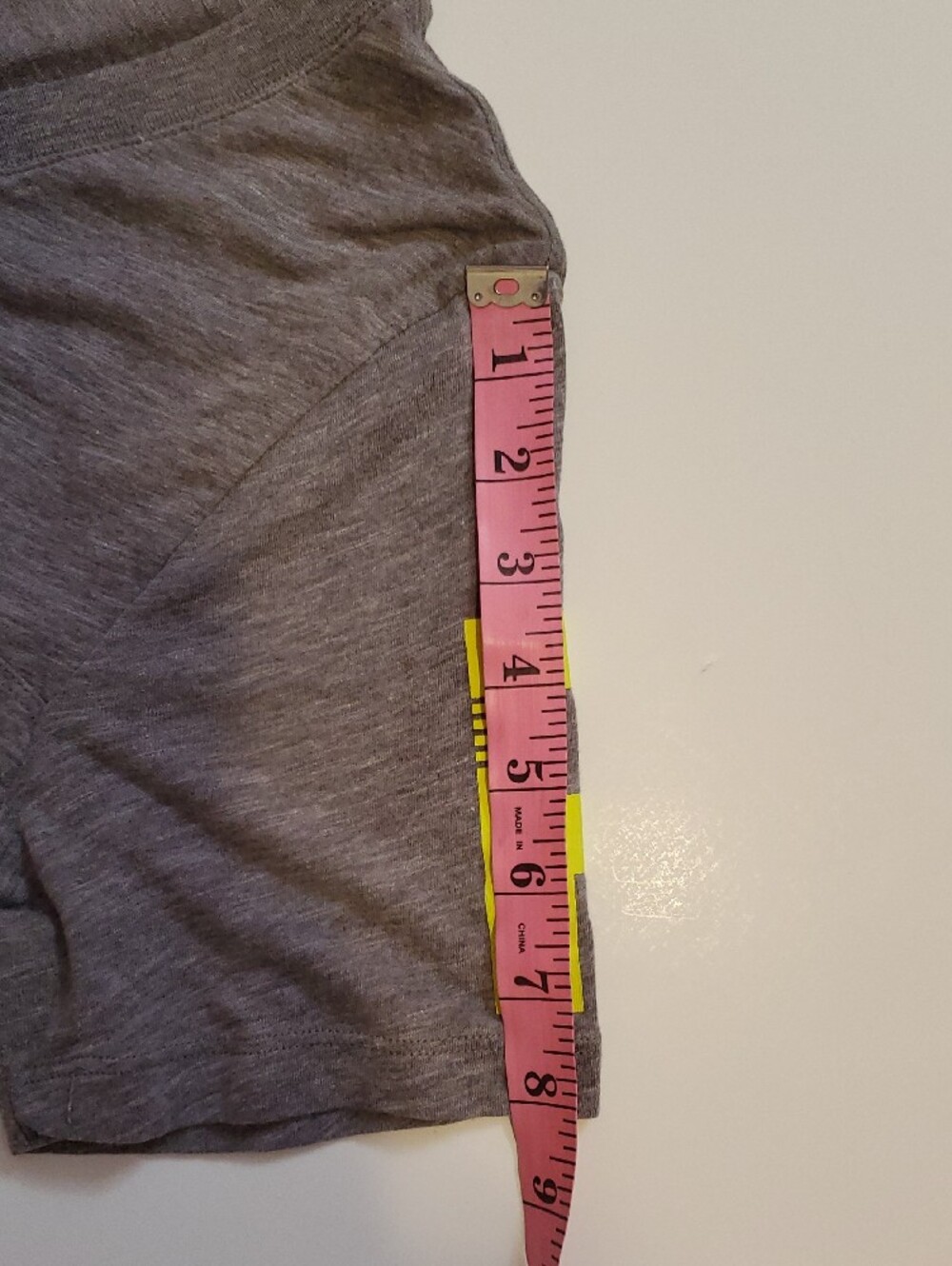 PINK Victoria's Secret Heather Gray V-Neck Tee with Neon Yellow Logo - Picture 6 of 10